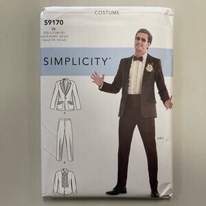 Simplicity 9170 Sewing Pattern Mens Tuxedo Costume Sz 44-52 Beatlejuice Uncut FF